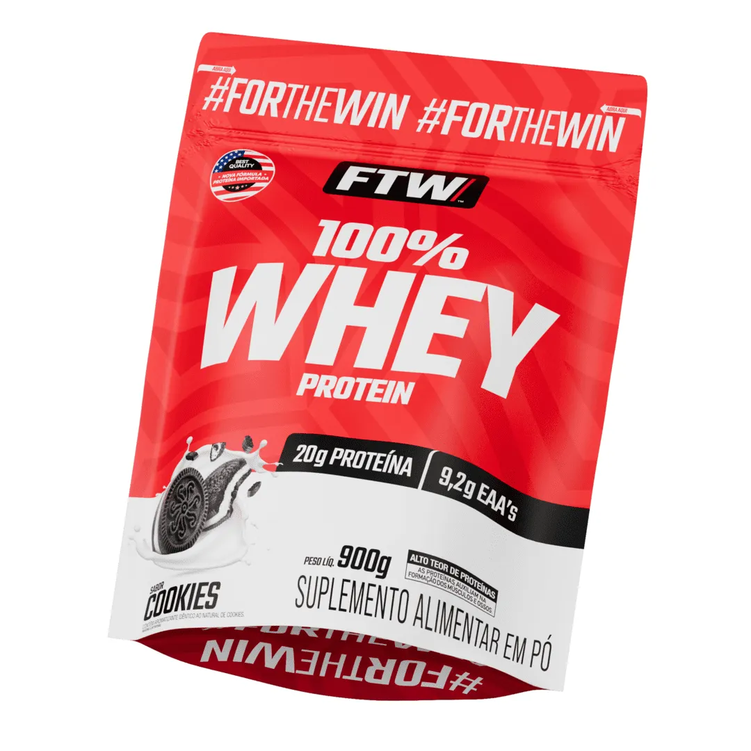 100% Whey Protein Refil 900g Sabor Cookies - FTW