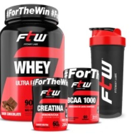 COMBO WHEY ULTRA MORANGO (ULTRA 900G+BCAA 60 CÁPS+CREATINA 60g+COQUETELEIRA)